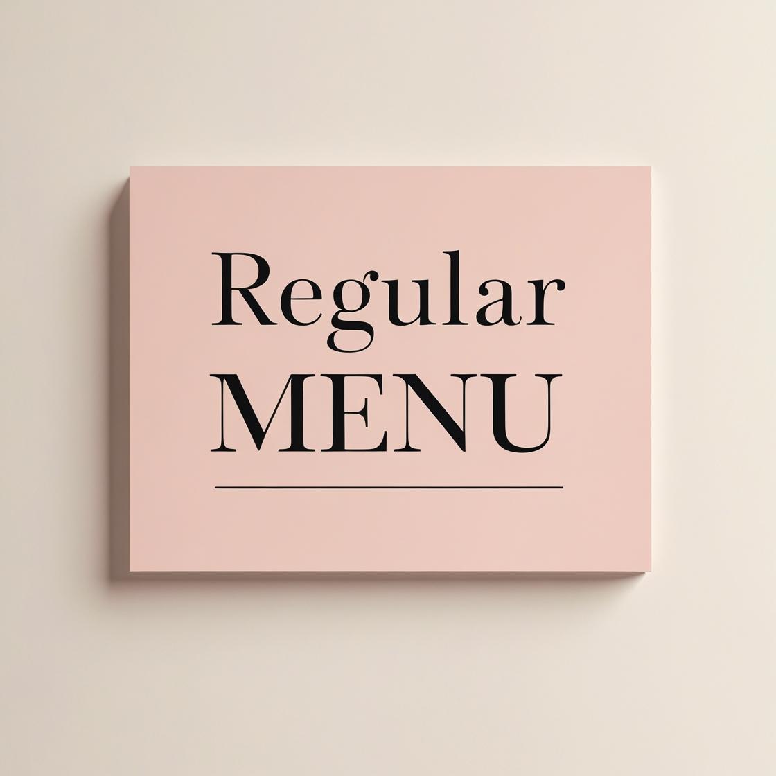 Regular menu