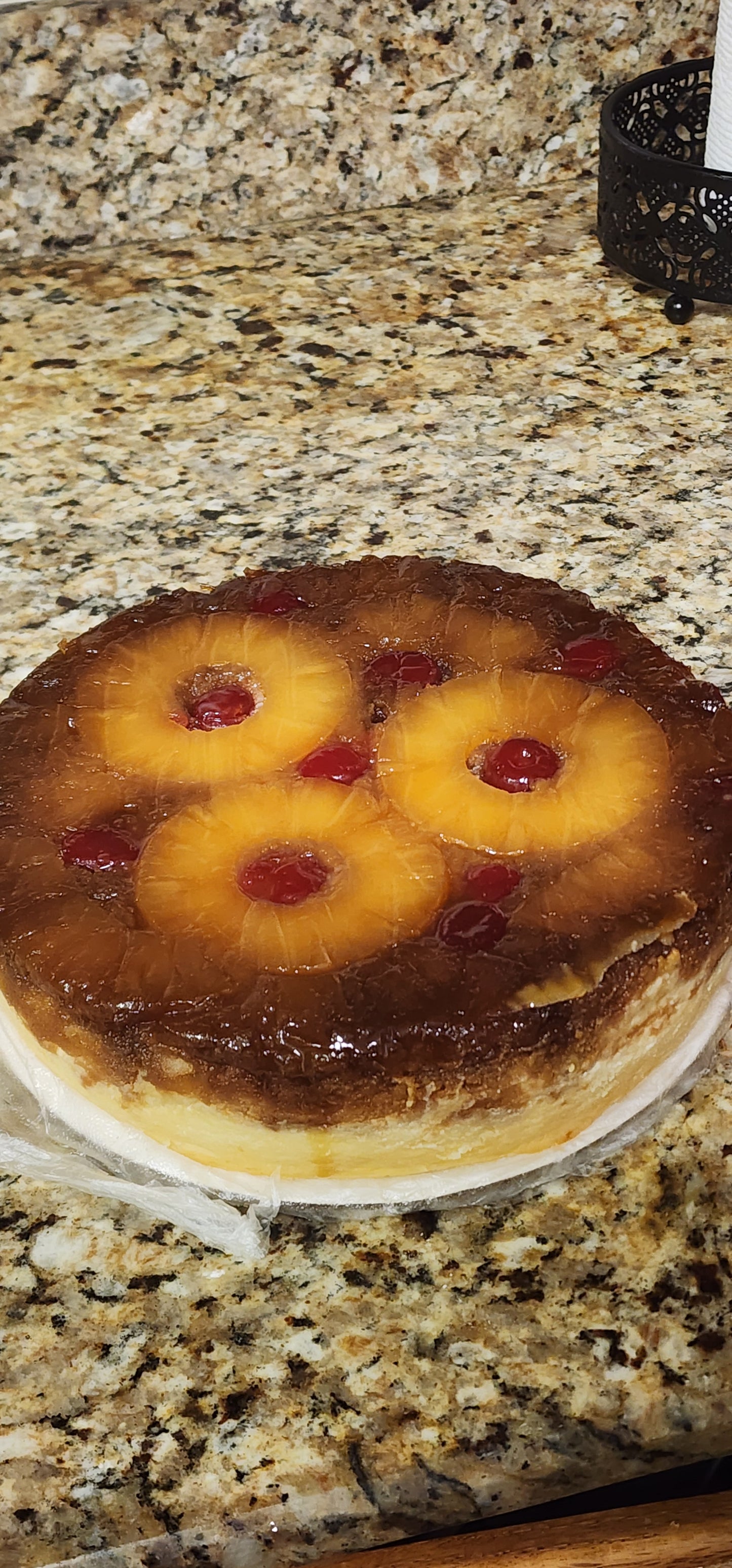 Pineapple upside down Cheesecake Slice