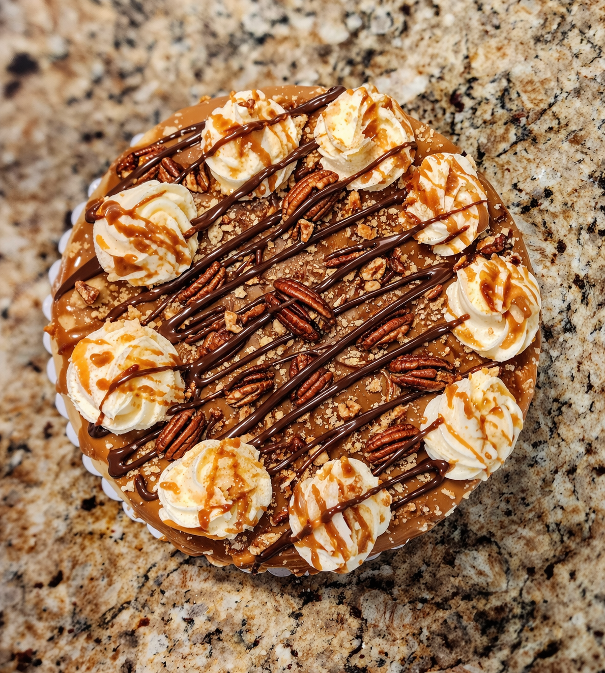 Turtle Brownie Cheesecake Slice