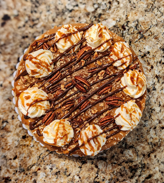 Turtle Brownie Cheesecake Slice